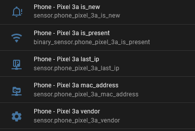 sensors Screen 1
