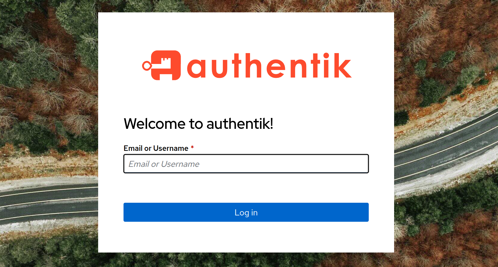 Authentik Login Screen
